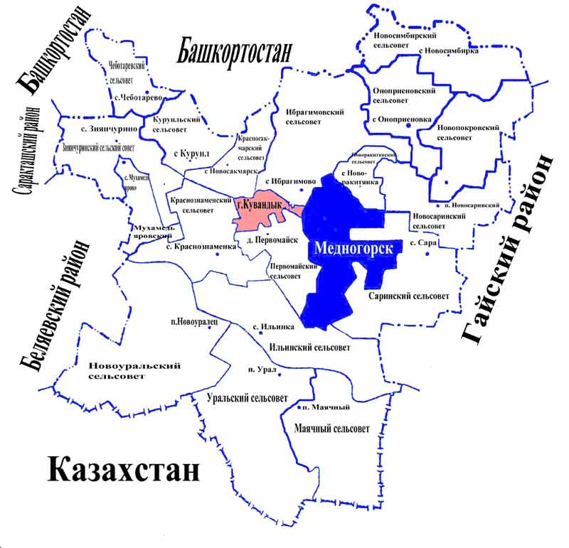 Карта кувандык оренбургская область