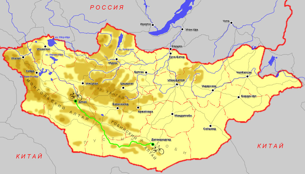 Гоби пустыня физическая карта