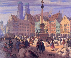 Рынок зерна на Мариенплац, 18-й век [Х. Штадельман]